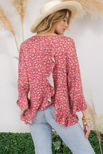 Load image into Gallery viewer, Celeste Full Size Floral Ruffle Detail Top