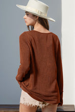 Load image into Gallery viewer, Double Take Full Size Notched Thumbhole Long Sleeve T-Shirt