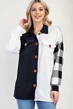 Load image into Gallery viewer, Celeste Full Size Plaid Contrast Button Up Shacket