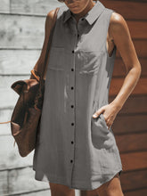 Load image into Gallery viewer, Snap Down Sleeveless Mini Dress