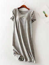 Load image into Gallery viewer, Striped Round Neck Short Sleeve Dress