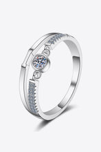Load image into Gallery viewer, Moissanite Cutout Rhodium-Plated Ring