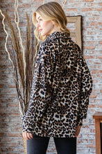 Load image into Gallery viewer, Heimish Full Size Leopard Johnny Collar Long Sleeve Top