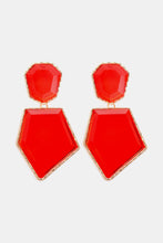 Load image into Gallery viewer, Geometrical Shape Zinc Alloy Frame Resin Dangle Earrings
