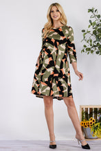 Load image into Gallery viewer, Celeste Full Size Geometric Round Neck Dress with Pockets