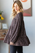 Load image into Gallery viewer, Heimish Leopard Long Sleeve Tiered Blouse