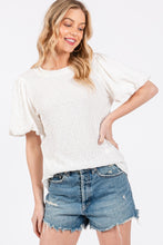 Load image into Gallery viewer, Ces Femme Textured Puff Sleeve Top