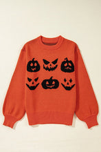 Load image into Gallery viewer, Pumpkin Pattern Round Neck Sweater