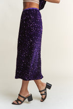 Load image into Gallery viewer, J.NNA Sequin Back Slit Midi Skirt