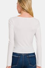Load image into Gallery viewer, Zenana Square Neck Fitted Long Sleeve T-Shirt