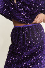 Load image into Gallery viewer, J.NNA Sequin Back Slit Midi Skirt