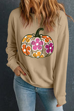 Load image into Gallery viewer, Pumpkin & Flower Graphic Long Sleeve Sweatshirt