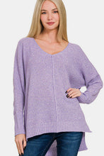 Load image into Gallery viewer, Zenana High-Low Center Seam V-Neck Sweater