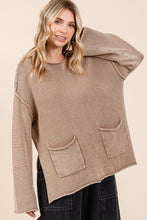 Load image into Gallery viewer, Mittoshop Mineral Wash Patch Pocket Cut Edge Sweater