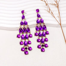Load image into Gallery viewer, Alloy & Rhinestone Teardrop Earrings