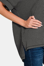 Load image into Gallery viewer, Zenana Corded Rib Short Sleeve High-Low T-Shirt