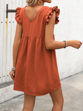 Load image into Gallery viewer, Ivy Lane Button Up V-Neck Cap Sleeve Mini Dress