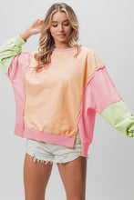 Load image into Gallery viewer, BiBi Washed Color Block Sweatshirt
