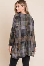 Load image into Gallery viewer, BOMBOM Plaid Round Neck Long Sleeve Top