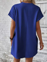 Load image into Gallery viewer, Pocketed Round Neck Short Sleeve Dress