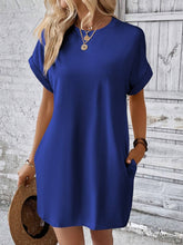 Load image into Gallery viewer, Round Neck Short Sleeve Mini Dress