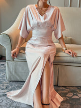 Load image into Gallery viewer, Devine Slit Animal Print V-Neck Half Sleeve Dress