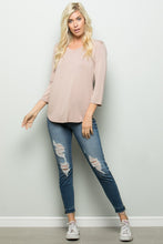 Load image into Gallery viewer, Celeste Full Size Three Quarter Sleeve V-Neck T-Shirt