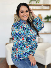 Load image into Gallery viewer, Double Take Full Size Printed Balloon Sleeve Blouse