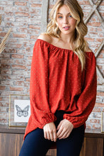 Load image into Gallery viewer, Heimish Full Size Swiss Dot Off Shoulder Top
