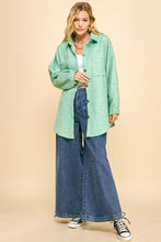 Load image into Gallery viewer, Davi & Dani Curved Hem Heathered Dropped Shoulder Shacket