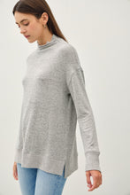 Load image into Gallery viewer, Be Cool Side Slit Mock Neck Long Sleeve Tunic Top