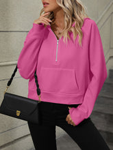 Load image into Gallery viewer, Mandy Half Zip Long Sleeve Sweatshirt