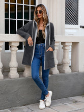 Load image into Gallery viewer, Drawstring Long Sleeve Hooded Jacket