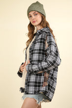 Load image into Gallery viewer, VERY J Contrast Plaid Raw Detail Shirt