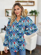 Load image into Gallery viewer, Double Take Full Size Printed Balloon Sleeve Blouse