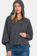 Load image into Gallery viewer, Zenana Brushed Hacci Drop Shoulder Cropped Hoodie