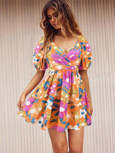 Load image into Gallery viewer, Printed Surplice Short Sleeve Dress