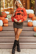 Load image into Gallery viewer, Pumpkin Pattern Round Neck Sweater