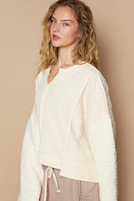 Load image into Gallery viewer, POL Waffle-Knit Notched Long Sleeve Knit Top