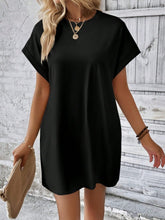 Load image into Gallery viewer, Pocketed Round Neck Short Sleeve Dress