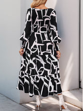 Load image into Gallery viewer, Perfee Smocked Printed Long Sleeve Midi Dress