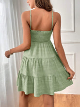 Load image into Gallery viewer, Smocked Tiered Sleeveless Mini Dress