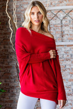 Load image into Gallery viewer, First Love Full Size Asymmetrical Hem Dolman Sleeve Sweater