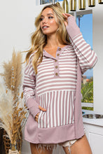 Load image into Gallery viewer, BiBi Striped Thumbhole Long Sleeve Top