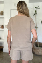 Load image into Gallery viewer, Double Take Full Size Texture Short Sleeve Top and Shorts Set