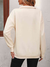 Load image into Gallery viewer, Zip-Up Dropped Shoulder Sweatshirt