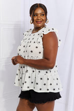 Load image into Gallery viewer, Heimish Shine Bright Full Size Butterfly Sleeve Star Print Top