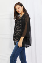 Load image into Gallery viewer, Melody Just Breathe Full Size Chiffon Kimono in Black
