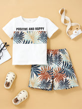 Load image into Gallery viewer, Girls Graphic Tee and Botanical Shorts Set