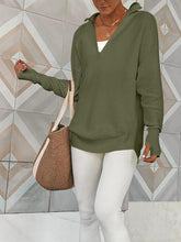 Load image into Gallery viewer, Half Zip Long Sleeve Knit Top